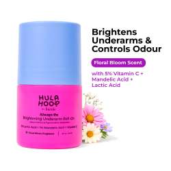 Hula Hoop: Brightening Underarm Roll-On by Foxtale | 5% Vitamin C + AHAs | Floral Bloom Scent | 50ml 