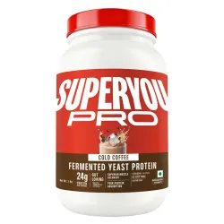 SuperYou: Pro Fermented Yeast Protein | 24g Protein| Coffee | Peak Absorption | Superior Muscle Recovery | Gut Friendly + 1Bn CFU Probiotics | PDCAAS of 1 - 1kg