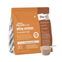 The Whole Truth: Whey Protein Isolate+Concentrate  Cold Coffee 1 kg (2.2 lbs)  24g Protein/Scoop  6.6g BCAA  100% Authentic Whey & No Adulteration  Clean, Light & Easy to Digest