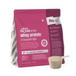 The Whole Truth: Whey Protein Isolate+Concentrate  Light Cocoa 1 kg (2.2 lbs)  24g Protein/Scoop  6.6g BCAA  100% Authentic Whey & No Adulteration  Clean, Light & Easy to Digest
