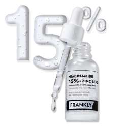 Frankly: Niacinamide 15% + Zinc Beads Serum | Pore Control | Oil Control | Acne Care | Redness Reduction | Dark Spot Correcting | Korean Skincare | 30ml
