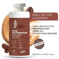 Bake Cosmetics: De-Tan Anti-Pigmentation Coffee Body Wash with Kojic, Glycolic & Lactic Acid for Spots, Pigmentation & Tan Removal 300ml
