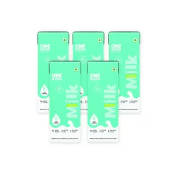 Nourish You: One Good by Nourish You No Added Sugar Cashew Oat Plant Based Milk | Lactose-Free | Gut-Friendly | Dairy-Free | Vegan | No Added Sugar | Plant Protein | 200ml Pack of 5 | 1000ml