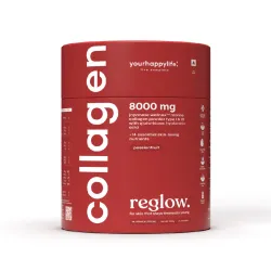 YourHappyLife: Marine Collagen Reglow 8000mg with Glutathione, NAC & Vitamin C | Anti-Ageing Collagen Powder | Skin Brightening & Elasticity Support | 250gm | 25 Sachet