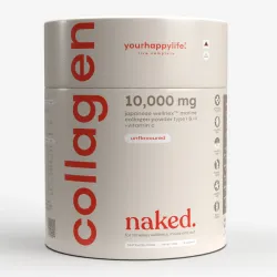 YourHappyLife: 10,000mg Marine Collagen Peptides with Vitamin C | Unflavored Collagen Powder | Supports Skin, Joints, Hair & Nails | 250gm | 25 Sachet
