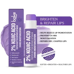 Bake Cosmetics: 2% Kojic Acid + Alpha Arbutin + Glycolic Acid Lip Brightening Balm - De-Tan & Hydration (24h Moisturization)