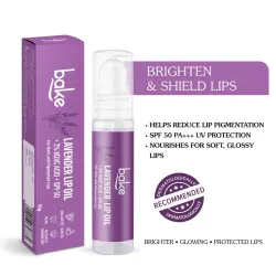 Bake Cosmetics: 2% Kojic Acid Lavender Lip Balm Oil for Dark & Pigmented Lips with SPF 50