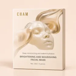 Cham Beauty: Brightening Face Mask for Glowing Skin | Deep Cleansing & Hydrating Care |5 Pcs |30ml