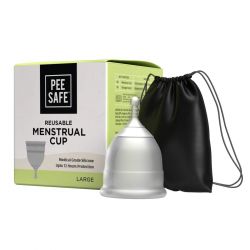 Pee Safe: Reusable Menstrual Cup with Medical Grade Silcone for Women - Large