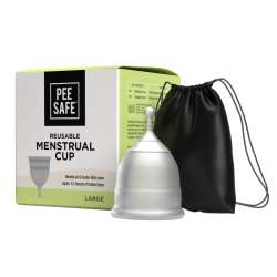 Pee Safe: Reusable Menstrual Cup with Medical Grade Silcone for Women - Large