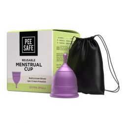 Pee Safe: Reusable Menstrual Cup with Medical Grade Silcone for Women - Extra Small