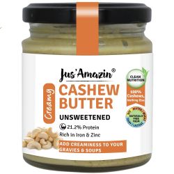 Jus Amazin: Creamy Cashew Butter - Unsweetened - 200 gm