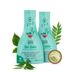 Nat Habit: Tri-Leaf Rosemary Nutri Mask - Hair Mask For Hairfall, Conditioning, Smoothening & Shine, Suitable For All Scalp & Texture Types (Pack of 2 x 40gm)