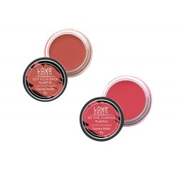 Love Earth: Lip Tint & Cheek Tint Multipot Combo (Rose Pink & Coral) with Richness of Jojoba Oil and Vitamin E for Lips, Eyelids and Cheeks