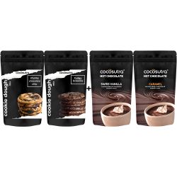 Cocosutra: Gourmet Treats Hamper |Cookie Dough Mix & Hot Chocolate with Chef Cap & Candy Cane l Premium Celebration Box