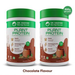 Dr Vaidya's: Herbs Plant Protein - Chocolate Flavour - Pack of 2 - 500gm each