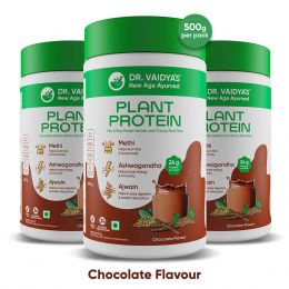 Dr Vaidya's: Herbs Plant Protein - Chocolate Flavour - Pack of 3 - 500gm each