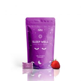 Nidra Nutrition: Melatonin Gummies | Sleep Well Gummies | Natural Strawberry Flavour - 45 Gummies (Pack of 12)