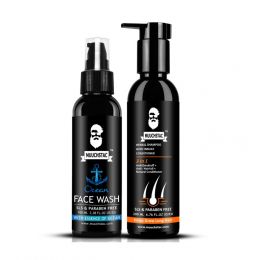 Muuchstac: Anti-dandruff & Anti-Hairfall Shampoo, Ocean Face Wash - 200 ml & 100ml