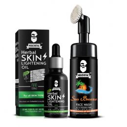 Muuchstac: Muuchstac Skin Inbuilt Brush, Brightening Oil Sea & Breeze Face Wash - 30ml & 100ml