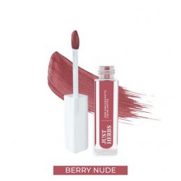 Just Herbs: Ayurvedic Creamy Matte Long Lasting Liquid Lipstick Berry Nude - 2ml