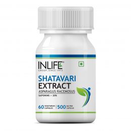 INLIFE: Shatavari Extract (Saponins &gt; 20%) Supplement, 500 mg - 60 Veg. Capsules
