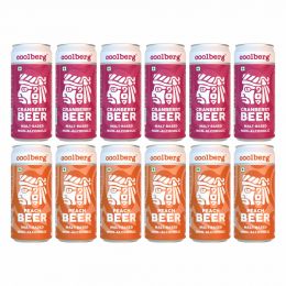 Coolberg: Non Alcoholic Beer Can - Peach & Cranberry - Pack of 12 - 300ml Each