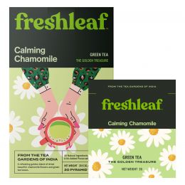 FRESHLEAF: Chamomile Green Tea - For Good Sleep & Stress Relief - 20  Tea Bags ( Pack of 1 )