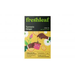 FRESHLEAF: Turmeric Ginger Herbal Tea - For Sore Throat Prevention and Boosting imunity - 20 Tea Bags ( Pack of 1 )