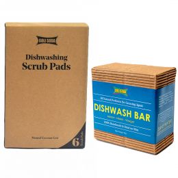 GOLI SODA: Coconut Coir Scrub And Probiotic Dishwash Bar - Exclusive Combo