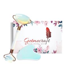 Getmecraft: White Opalite Face Roller and Gua Sha Set