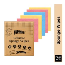 Cleevo: Swish Natural Cellulose Based Sponge Wipe - Pack Of 5