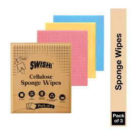 Cleevo: Swish Natural Cellulose Based Sponge Wipe - Pack Of 3
