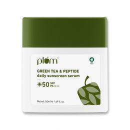 Plum: Green Tea & Peptide Daily Sunscreen Serum with Broad-spectrum SPF 50 & PA++++ - 50ml