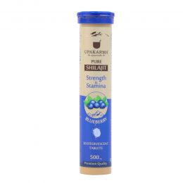 UPAKARMA: Ayurveda Pure Shilajit Effervescent Tablet -  Blueberry - 20 Tablets