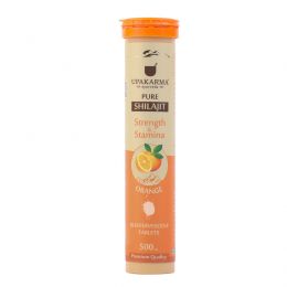 UPAKARMA: Ayurveda Pure Shilajit Effervescent Tablet -  Orange - 20 Tablets