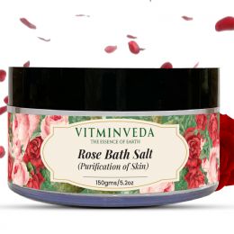 VITMINVEDA: Natural Rose Bath Salt - 150 gm