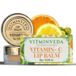 VITMINVEDA: Natural Orange Vitamin C Lip Balm - 8 gm