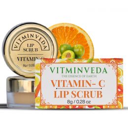 VITMINVEDA: Natural Orange Vitamin C Lip Scrub - 8 gm