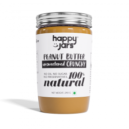 Happy Jars: Happy Jars Unsweetened Crunchy Peanut Butter 290g