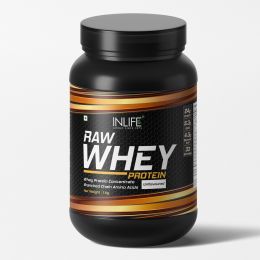 INLIFE: 100% Raw Whey Protein Powder Concentrate Powder - Unflavoured - 1kg - 33 servings