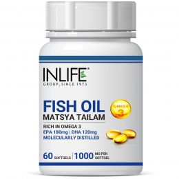 INLIFE: Fish Oil Omega 3 Supplements 1000mg - 60 Softgels