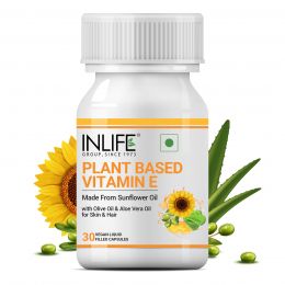 INLIFE: Natural Vitamin E Oil Capsules  30 Vegetarian Capsules