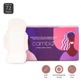 Cambio: Organic Sanitary Pads - Medium Absorbency Pads With Disposal Cover - 72 Pads