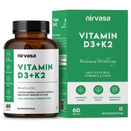 Nirvasa: Vitamin D3 + K2 Tablets - 60 Tablets