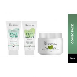 The Skin Story: Daily + Weekly Moringa Care Pack ( Face Wash + Face Scrub + Face Pack )