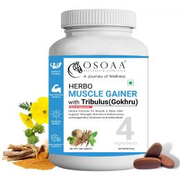 OSOAA: Herbo Muscle - 100% Herbal Mass & Muscle Gainer, 60 Tablets,