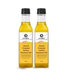 anveshan: Wood Cold Pressed Kachi Ghani Yellow Mustard Cooking Oil - Pack of 2 - 500ml Each