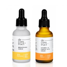Deconstruct Skincare: Vitamin C Serum- 10% Vitamin C + 0.55% Ferulic Acid & Brightening Serum - 10% Niacinamide + 0.3% Alpha Arbutin - 30ml Each