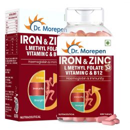 Dr. Morepen: Iron & Zinc Tablets - Immunity & Hemoglobin Booster - 60 Tablets